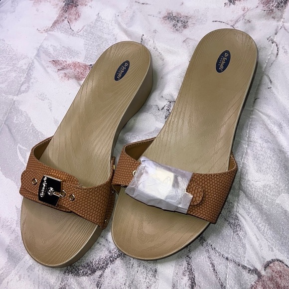 DR. SCHOLL'S WOMENS ORIGINALIST SLIDE SANDAL - PEACH Size 8M - Picture 1 of 4